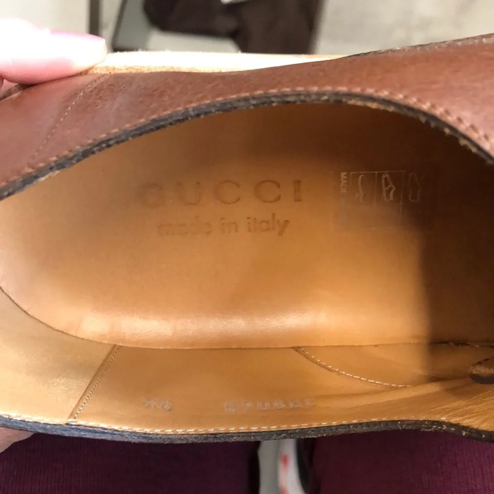 Gucci Brown Leather Men's Athletic Oxford Shoes